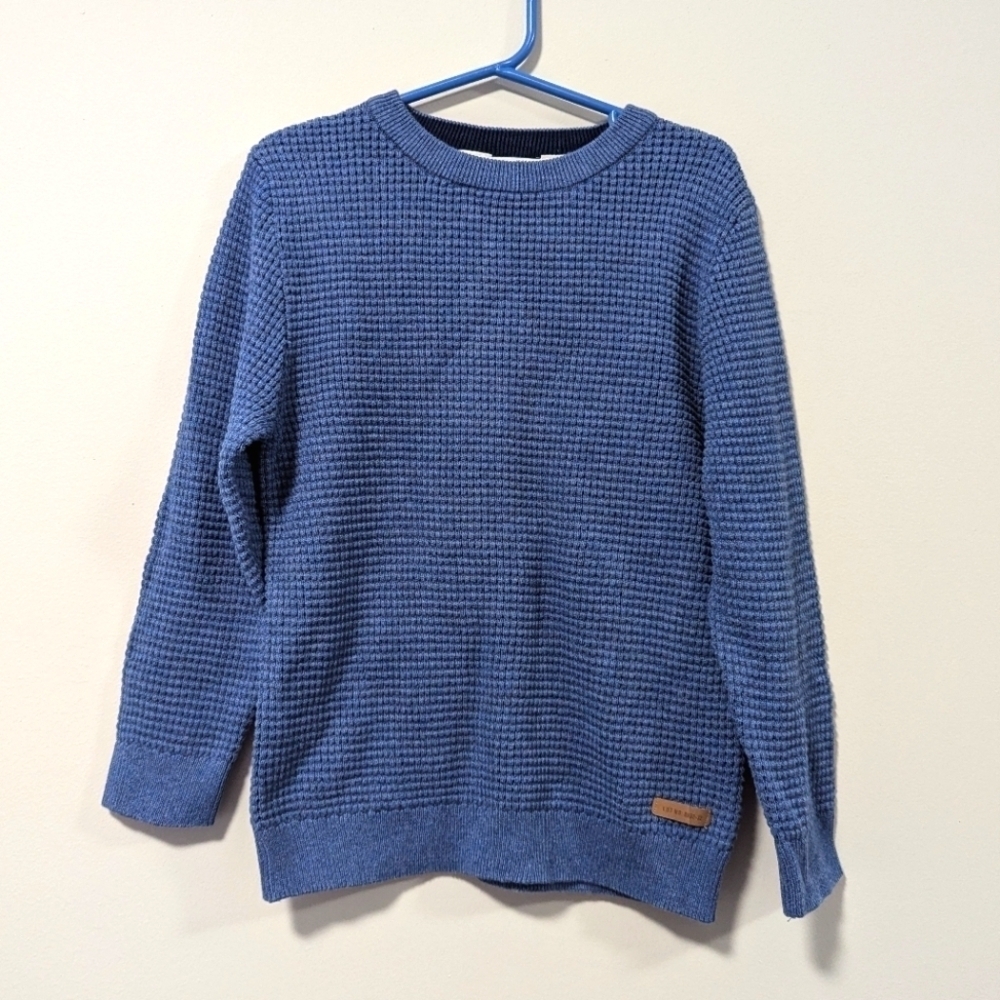 H&M Waffle-knit 100% Cotton Sweater Blue Long sleeves Size 4-6